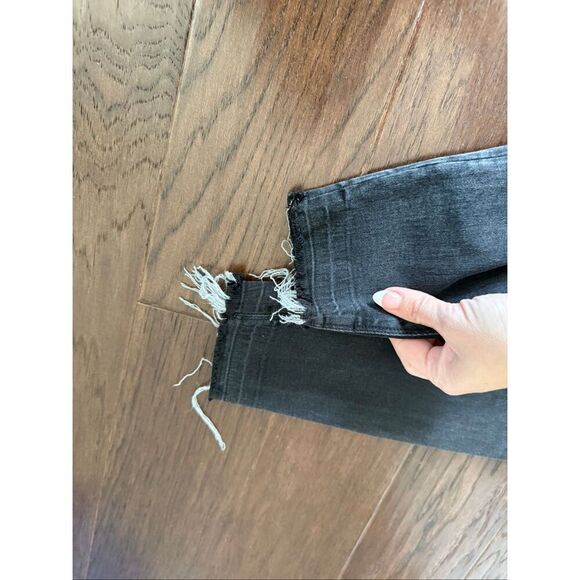 SPANX Black Gray Distressed Pull on Skinny Jean Leggings Medium - Picture 7 of 8